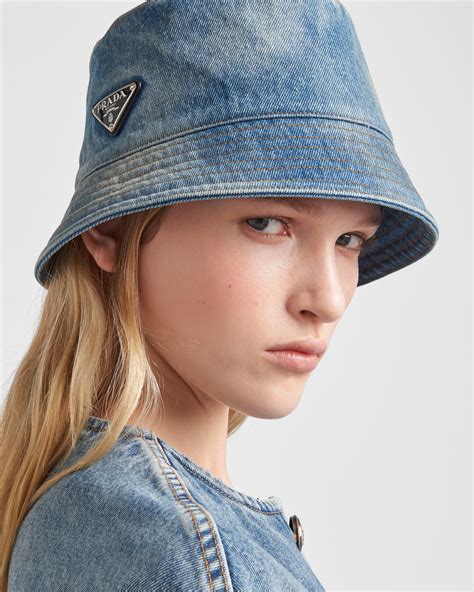 prada bucket hat rep|Prada denim hat.